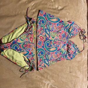 Arizona Brand 2 piece paisley bathing suit